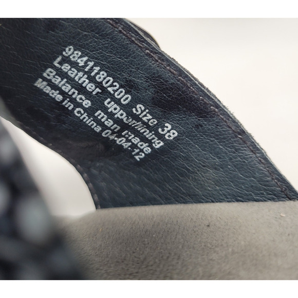 Dansko Sandals EU38 US7.5 Black Shagreen Sophie Leather Slides Heeled Slip On - Picture 10 of 11